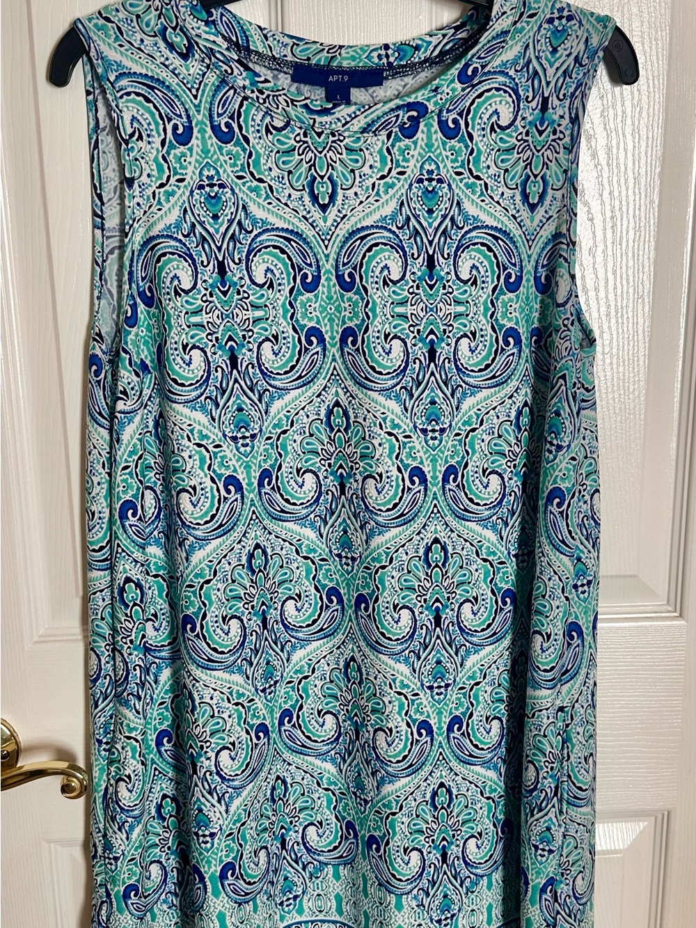 Apt. 9 Teal, Aqua & Navy Paisley Sleeveless Tank